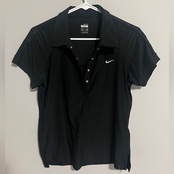 Women’s Nike Dri-fit collared shirt top black size small - Picture 1 of 9